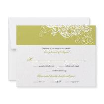 fatfatin Floral Paisley Chartreuse RSVP Card Personalized Invites