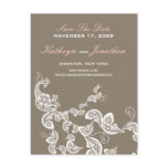fatfatin Floral Peacock Photo Save The Date postcards