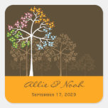fatfatin Four Seasons Tree Brown Wedding Sticker