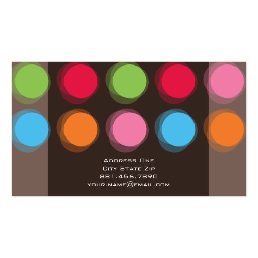 fatfatin Fuzzy Color Dots Fun Profile Card Business Card Template (back side)