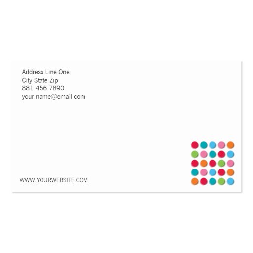 fatfatin Fuzzy Shadow Color Dots Profile Card Business Cards (back side)