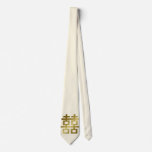 fatfatin Gold Double Happiness Chinese Wedding Tie ties