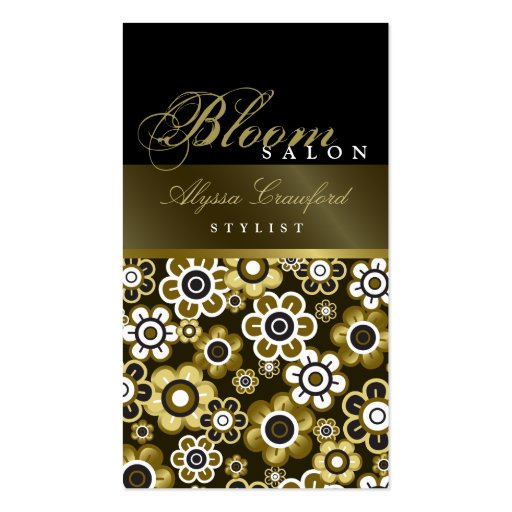 fatfatin Golden Blooms Chic Profile Card Business Card Templates (front side)