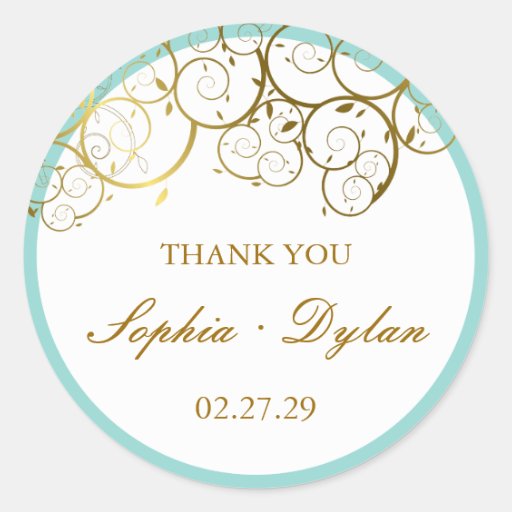 fatfatin Golden Spirals Thank You Sticker