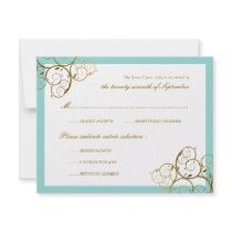 fatfatin Golden Spirals Wedding RSVP Card Custom Invitations