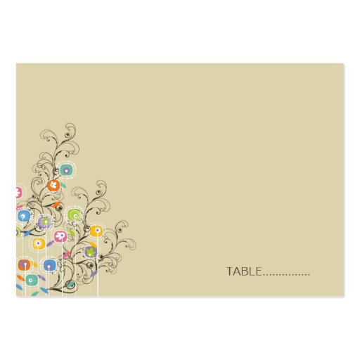 fatfatin Groovy Flower Garden Seating Place Card Business Card Templates (front side)