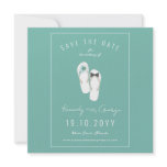 fatfatin Hibiscus Flip Flops Save The Date Announc Custom Invitations