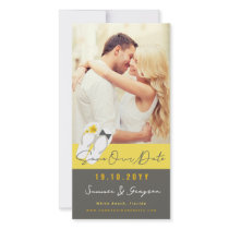 fatfatin Hibiscus Flip Flops Save The Date Photo Card