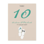 fatfatin Hibiscus Flip Flops Table Number Card Post Card
