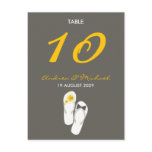 fatfatin Hibiscus Flip Flops Table Number Card Postcard