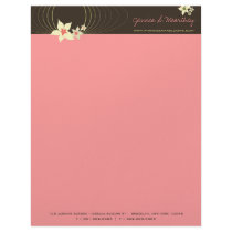 fatfatin Ikebana Pink Blooms Business Letterhead