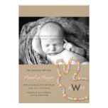 fatfatin Jigsaw Bunny Baby Girl Birth Announcement