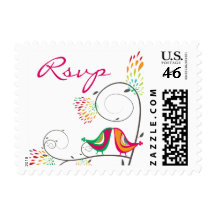 fatfatin Kissing Summer Birds RSVP Stamps