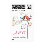 fatfatin Kissing Summer Birds Wedding Stamps
