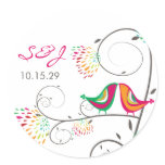 fatfatin Kissing Summer Birds Wedding Stickers stickers