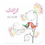 fatfatin Kissing Summer Birds Wedding Stickers stickers