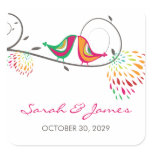 fatfatin Kissing Summer Birds Wedding Stickers stickers