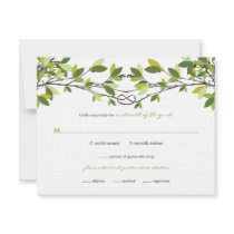 fatfatin Knotted Love Trees Wedding RSVP Card Personalized Invitations