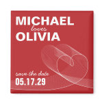 fatfatin Loopy Love Lines Save The Date Magnet magnets