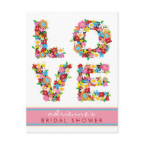 fatfatin LOVE Spring Flowers Bridal Shower Invite Post Card