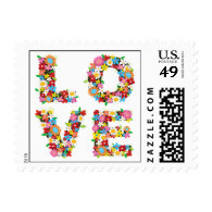 fatfatin LOVE Spring Flowers Bridal Shower Stamps Stamps