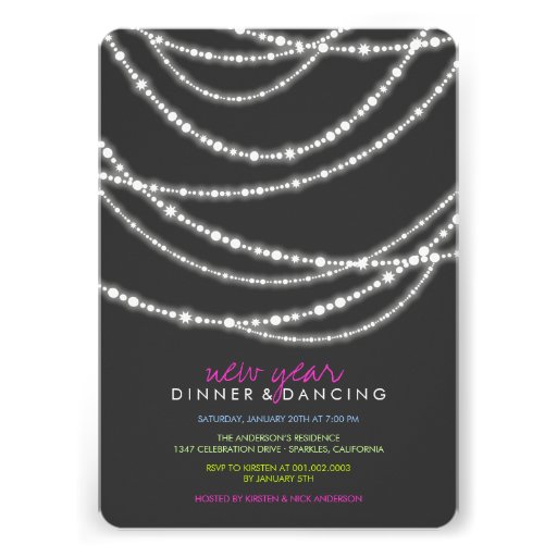 fatfatin New Year Sparkles Dinner Party Invite