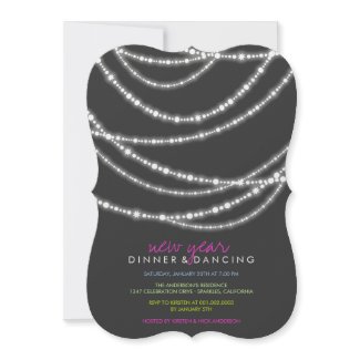 New Year Sparkles Dinner Party Invite New Year Sparkles Dinner Party Invite