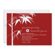 fatfatin Oriental Bamboo Wedding Invite invitation