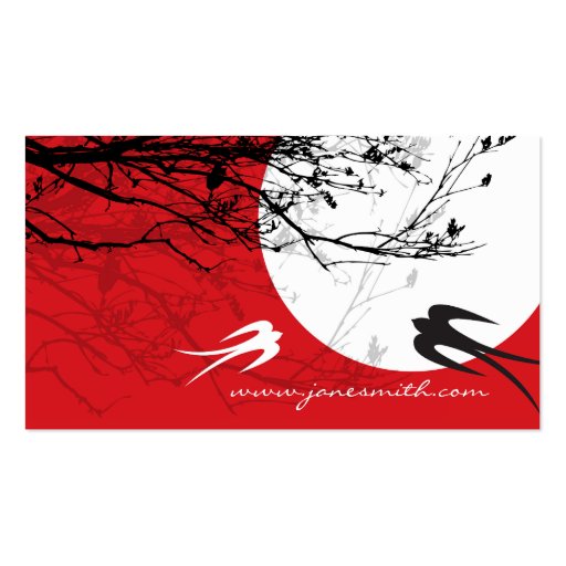 fatfatin Oriental Swallows in Moonlight Business Cards (back side)