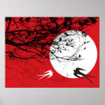 fatfatin Oriental Swallows In Moonlight Poster