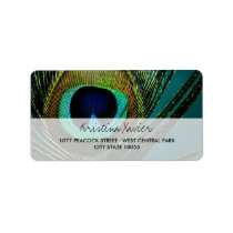 fatfatin Photography Peacock Feather Address Label