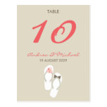 fatfatin Pink Flip Flops Table Number Card Postcards