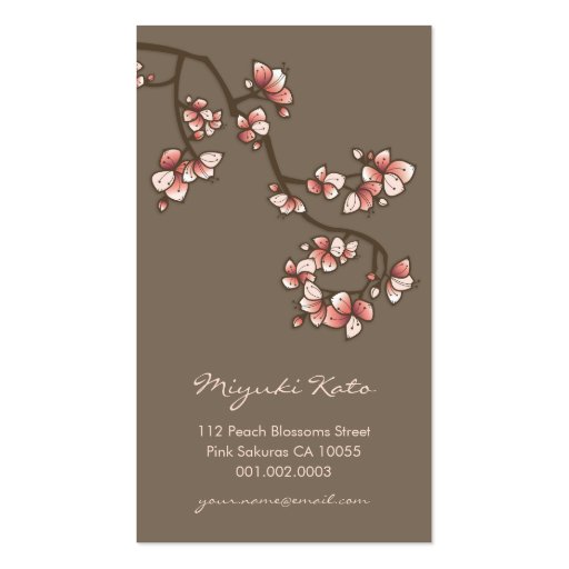 fatfatin Pink Peach Blossoms 2 Business Card (front side)