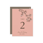 fatfatin Pink Peach Blossoms Table Number Card postcards