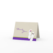 fatfatin Purple Flip Flops Wedding Thank You Greeting Card