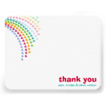 fatfatin Rainbow Heart Sprinkles Baby Thank You 2 Custom Announcements