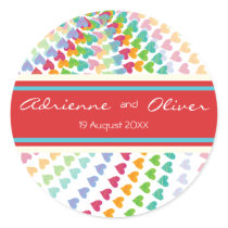 fatfatin Rainbow Heart Sprinkles Favor Stickers
