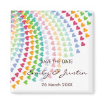 fatfatin Rainbow Heart Sprinkles Save The Date magnets