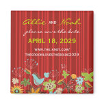 fatfatin Red Floral Garden Save The Date Magnet magnets