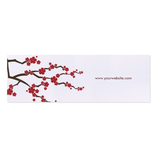 fatfatin Red Sakuras Oriental Zen Profile Card Business Card (back side)