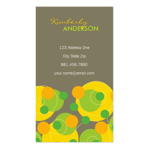 fatfatin Retro Citrus Dots Groovy Fun Profile Card Business Cards (front side)