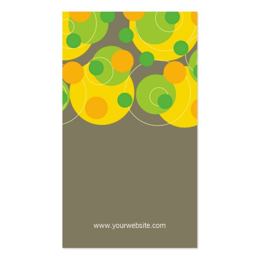 fatfatin Retro Citrus Dots Groovy Fun Profile Card Business Cards (back side)