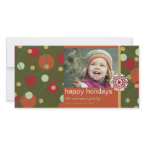 fatfatin Retro Holiday Dots Greeting Photo Card