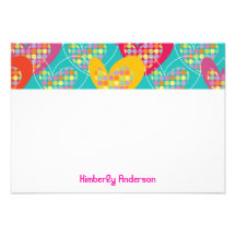fatfatin Retro Pop Hearts Thank You Note Card Invites