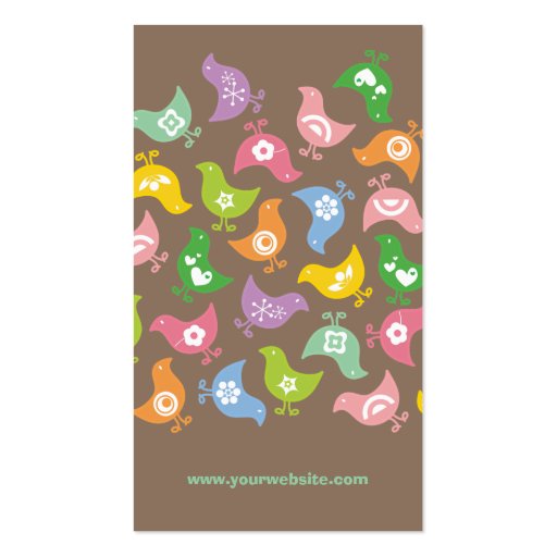 fatfatin Retro Rainbow Chicks Pattern Profile Card Business Cards (back side)