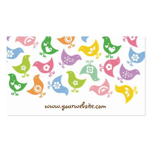 fatfatin Retro Rainbow Chicks Pattern Profile Card Business Card (back side)
