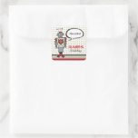 fatfatin Retro Robot Custom Birthday Sticker