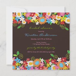 fatfatin Spring Flower Garden Bridal Shower Invite invitation