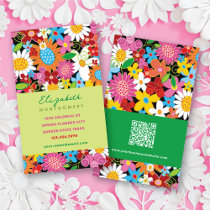 fatfatin Spring Flowers Garden Profile Card Business Card Template