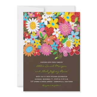 fatfatin Spring Flowers Garden Wedding Invite invitation